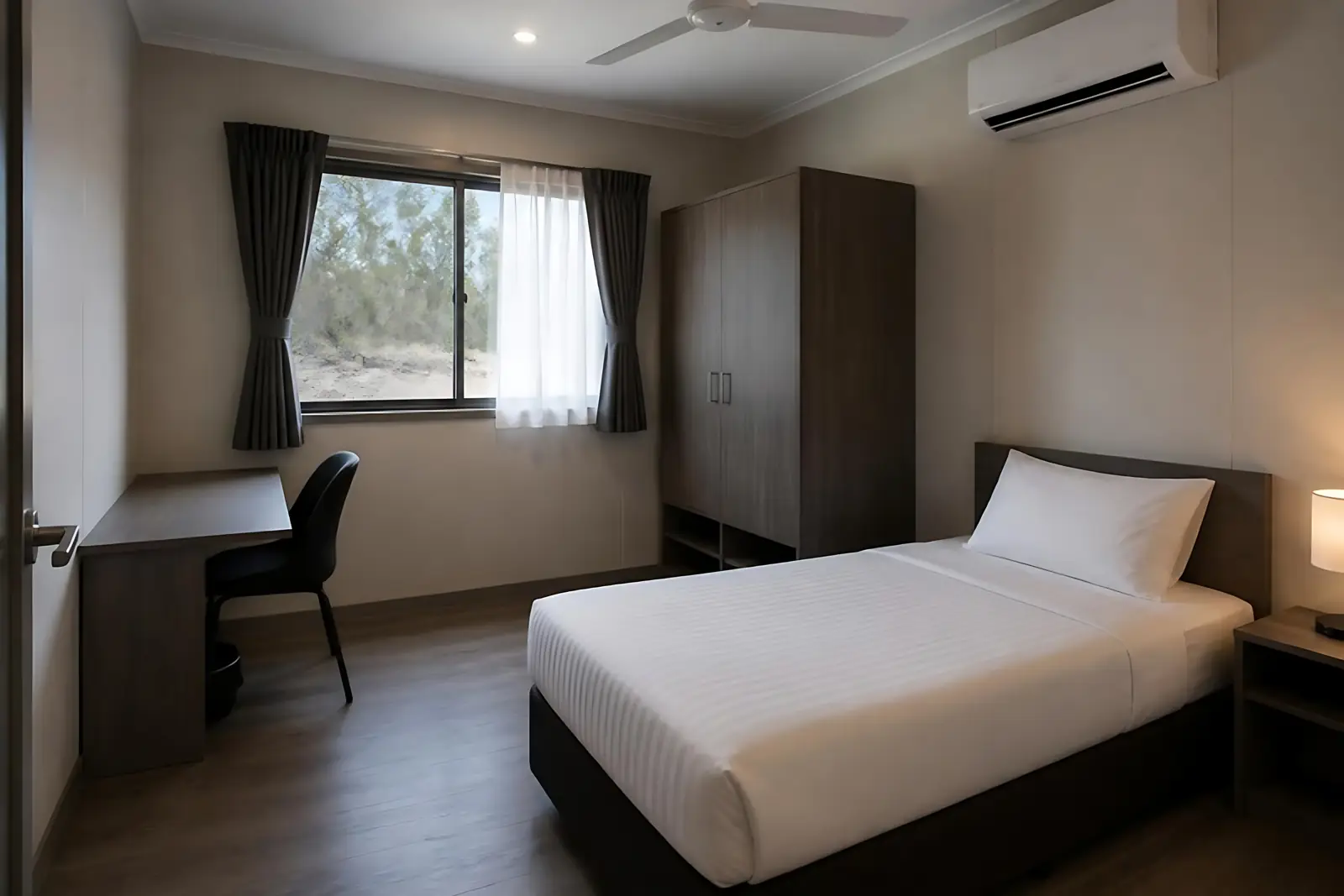 Clean single room in workforce accommodation