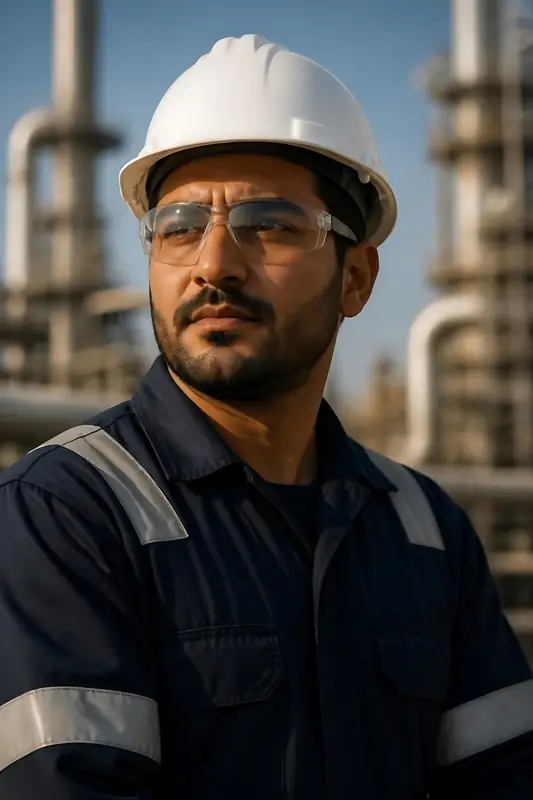 Portrait of a safety officer in a hard hat
